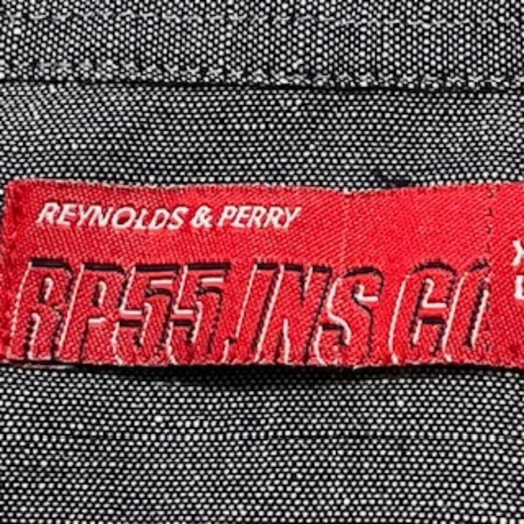 Reynolds & Perry Linen Hawaiian Shirt Gray Mens Sz XL Button Up Short Sleeve - Picture 9 of 13